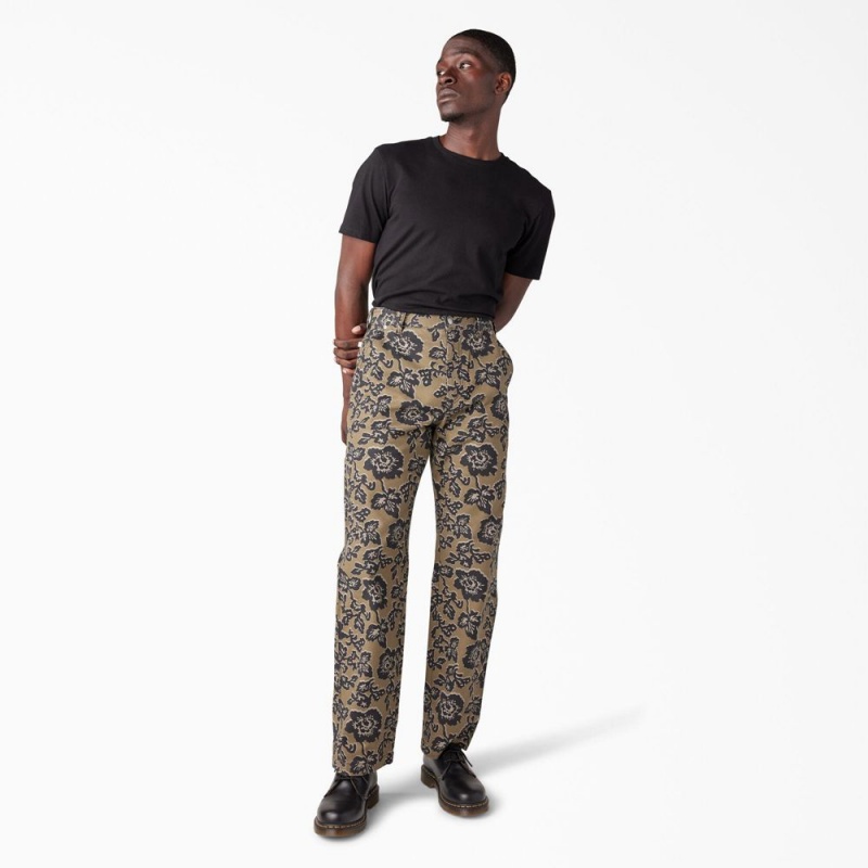 Men's Dickies Premium Collection Utility Pants Yellow | 3015864-WN