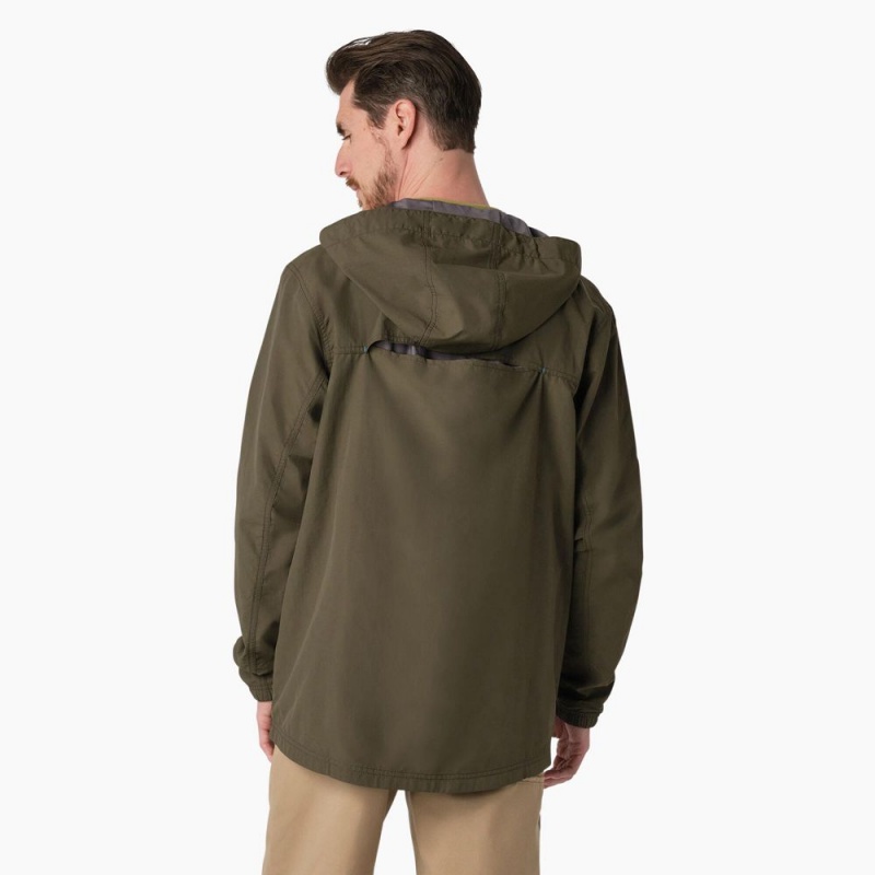 Men's Dickies ProTect Cooling Hooded Ripstop Jacket Green | 6413982-DF