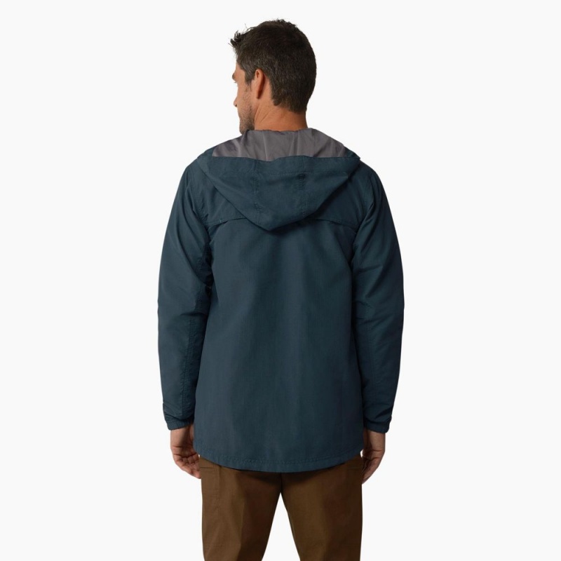 Men's Dickies ProTect Cooling Hooded Ripstop Jacket Blue | 8621795-LR