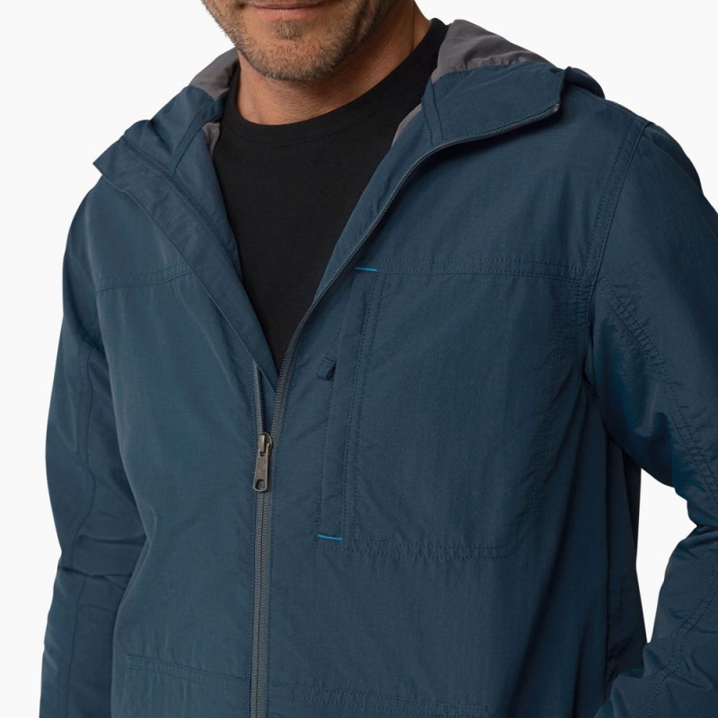 Men's Dickies ProTect Cooling Hooded Ripstop Jacket Blue | 8621795-LR