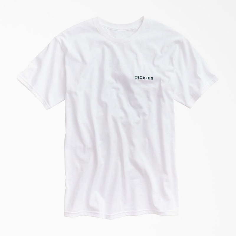 Men's Dickies Quality Workwear Graphic T-Shirt White | 9421658-HB