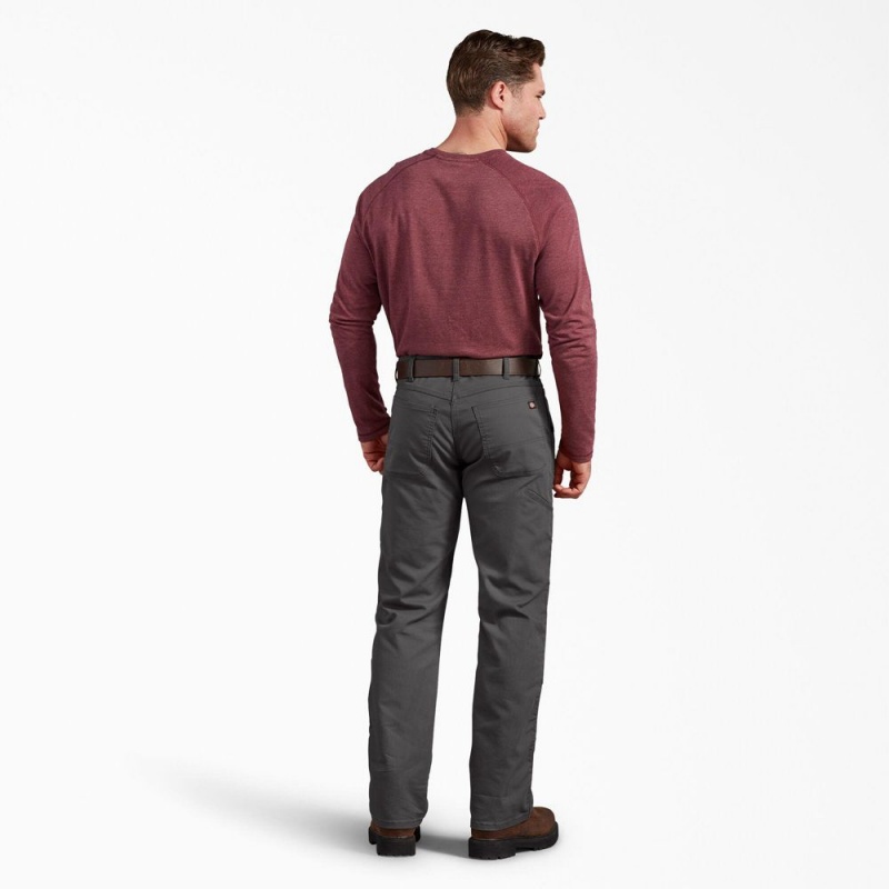 Men's Dickies Regular Fit Duck Double Knee Pants Grey | 5206938-RJ