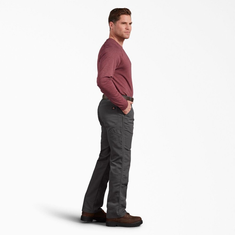 Men's Dickies Regular Fit Duck Double Knee Pants Grey | 5206938-RJ