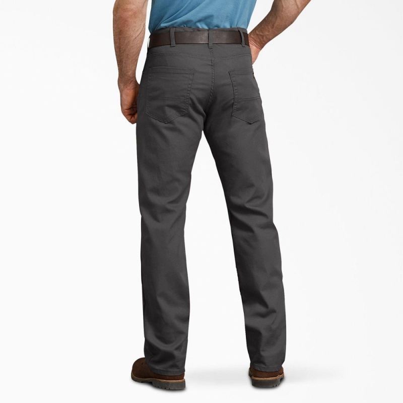 Men's Dickies Regular Fit Duck Pants Grey | 3684179-PQ