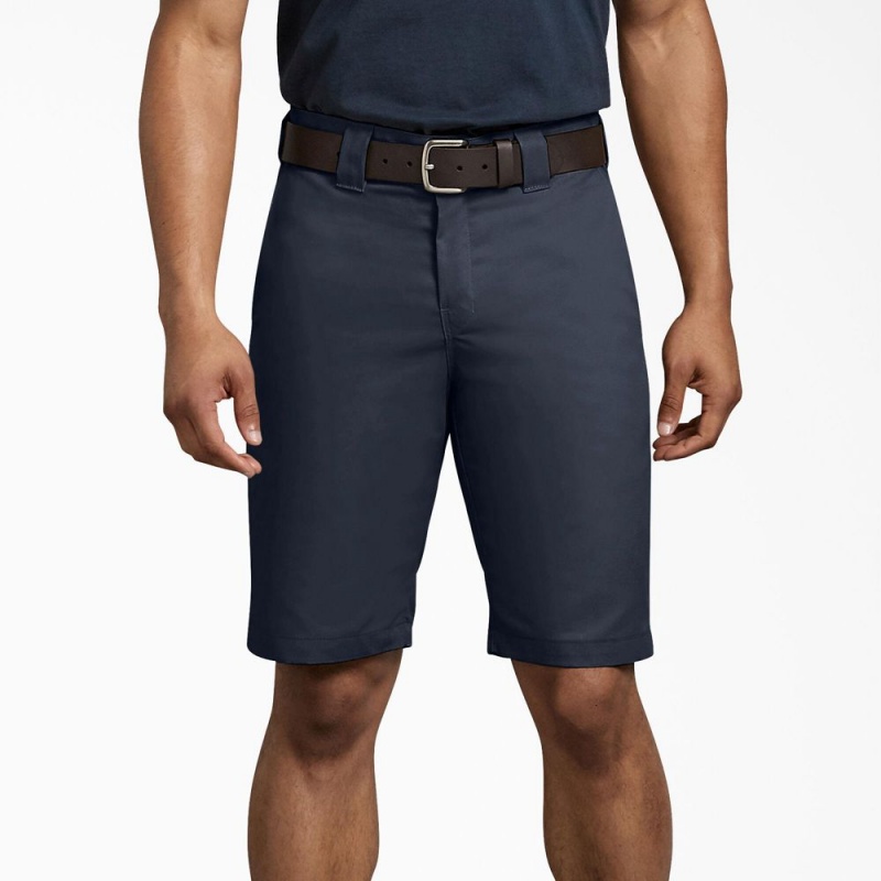 Men\'s Dickies Regular Fit Work Shorts Navy | 9807452-JB