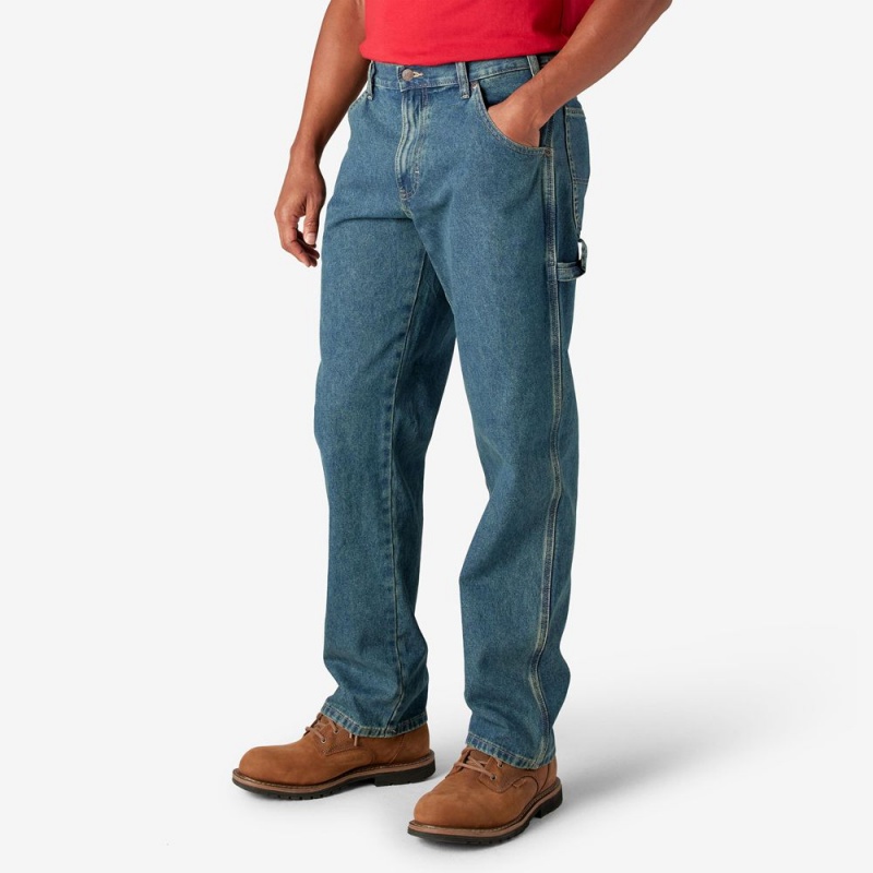 Men's Dickies Relaxed Fit Carpenter Jeans Blue | 6374052-XA