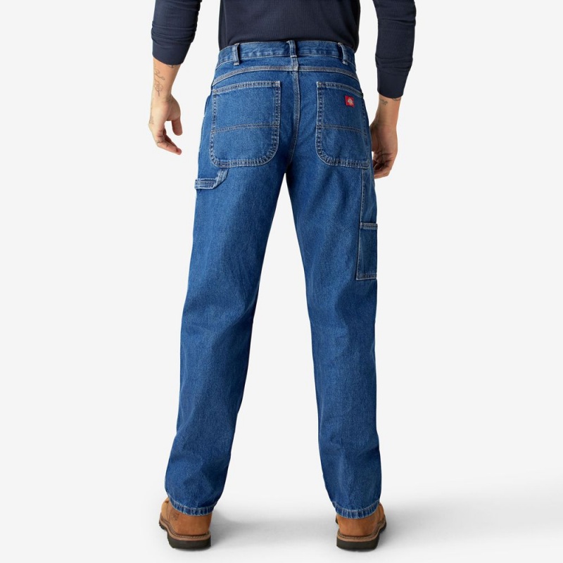 Men's Dickies Relaxed Fit Carpenter Jeans Blue | 9025376-WL