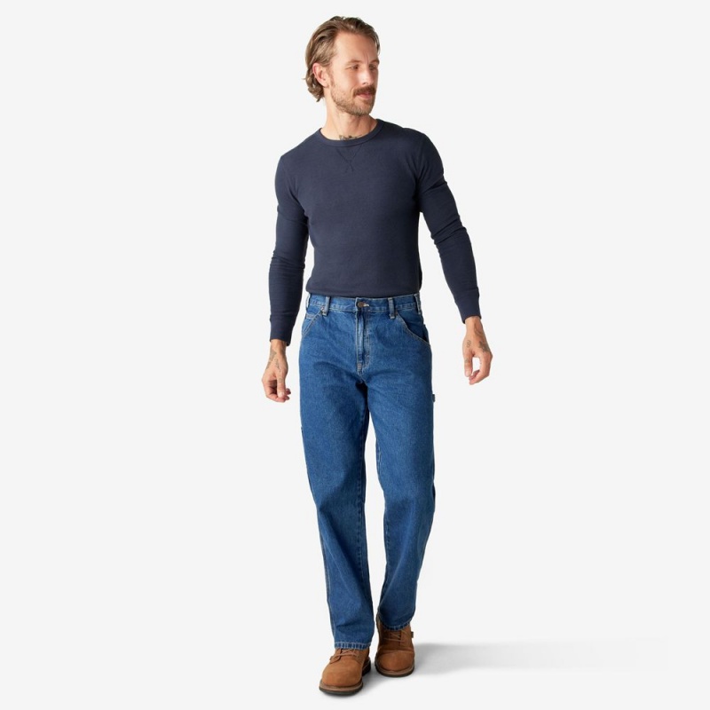 Men's Dickies Relaxed Fit Carpenter Jeans Blue | 9025376-WL