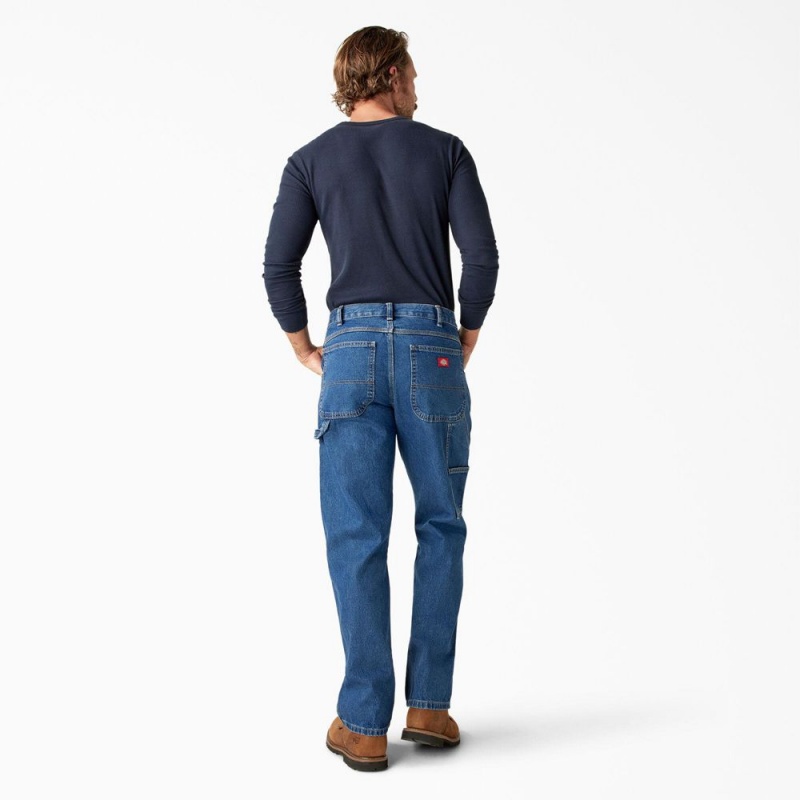 Men's Dickies Relaxed Fit Carpenter Jeans Blue | 9025376-WL