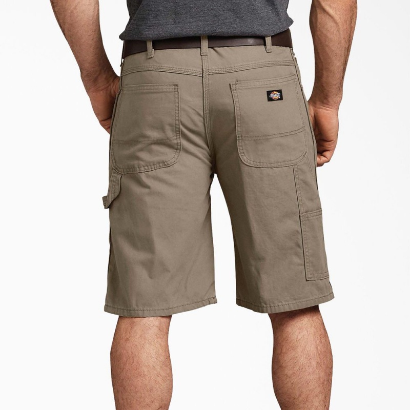 Men's Dickies Relaxed Fit Duck Carpenter Shorts Brown | 3175490-ZG