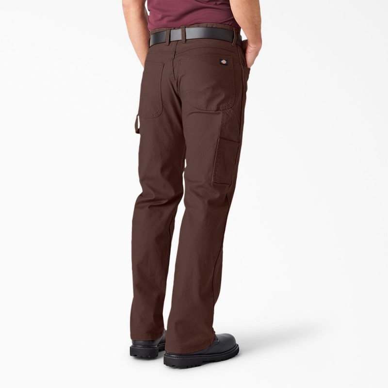 Men's Dickies Relaxed Fit Heavyweight Duck Carpenter Pants Brown | 0498271-WP