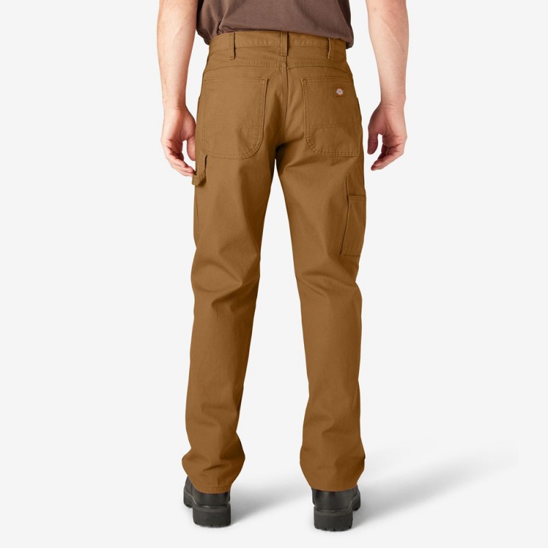 Men's Dickies Relaxed Fit Heavyweight Duck Carpenter Pants Brown | 0476958-JP