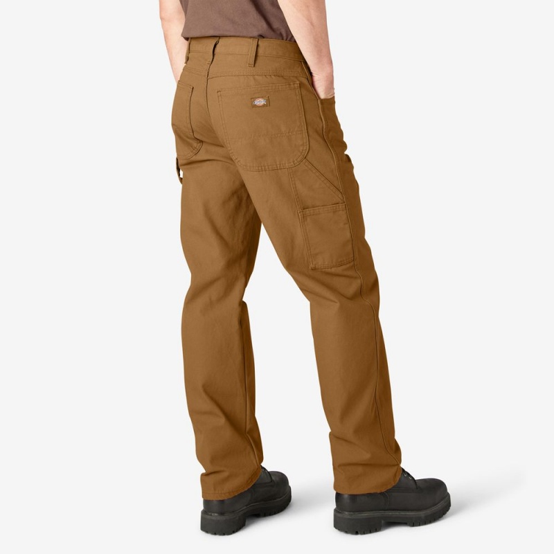 Men's Dickies Relaxed Fit Heavyweight Duck Carpenter Pants Brown | 0476958-JP