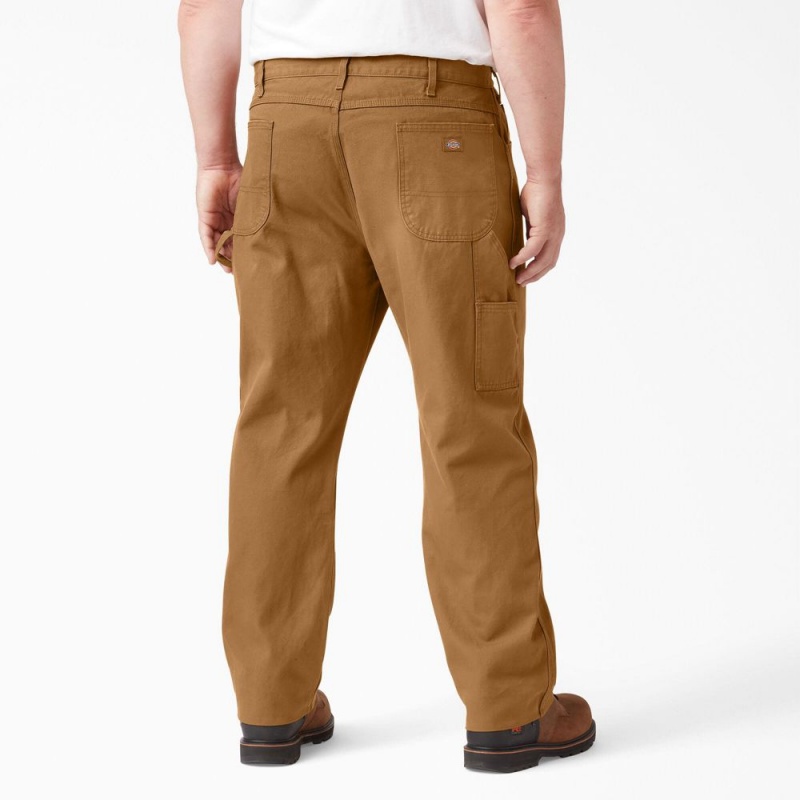 Men's Dickies Relaxed Fit Heavyweight Duck Carpenter Pants Brown | 0476958-JP