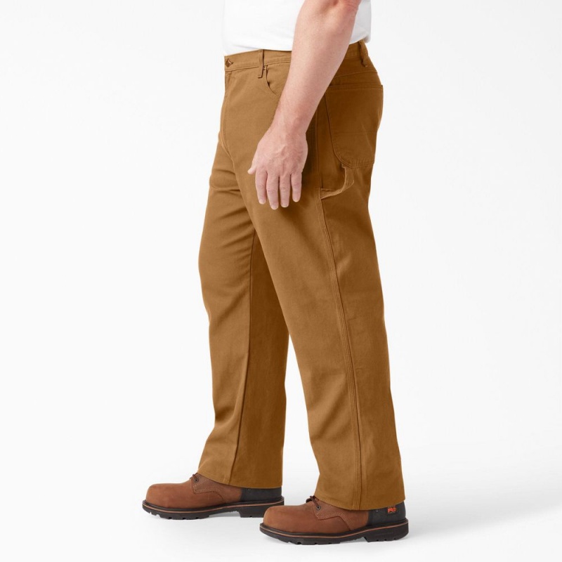 Men's Dickies Relaxed Fit Heavyweight Duck Carpenter Pants Brown | 0476958-JP