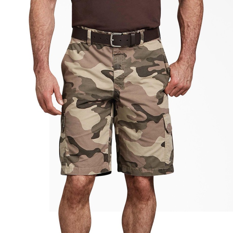 Men's Dickies Relaxed Fit Ripstop Cargo Shorts Brown | 0695483-ZP