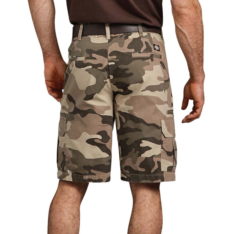 Men's Dickies Relaxed Fit Ripstop Cargo Shorts Brown | 0695483-ZP