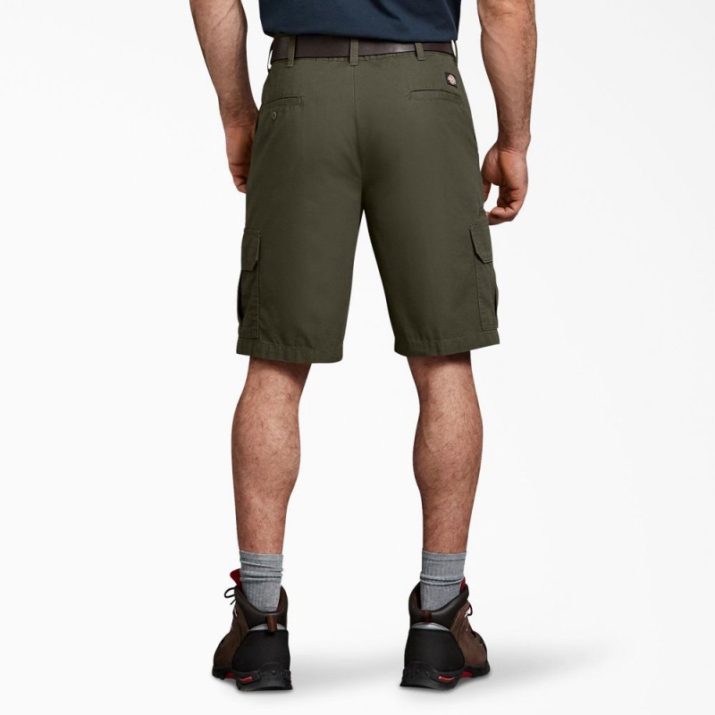 Men's Dickies Relaxed Fit Ripstop Cargo Shorts Green | 4896325-PO