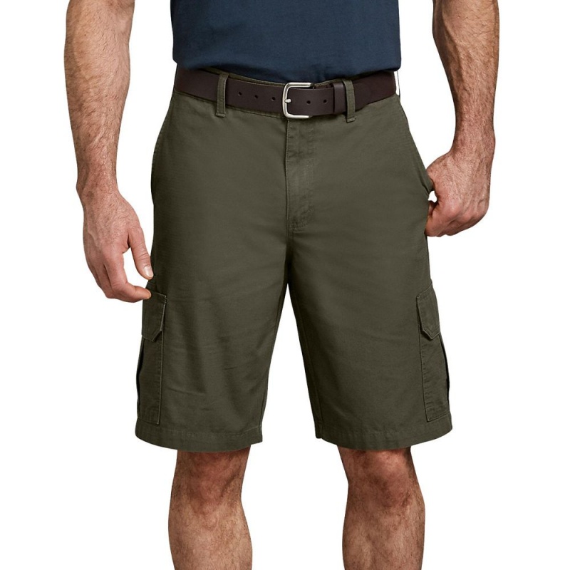 Men's Dickies Relaxed Fit Ripstop Cargo Shorts Green | 4896325-PO