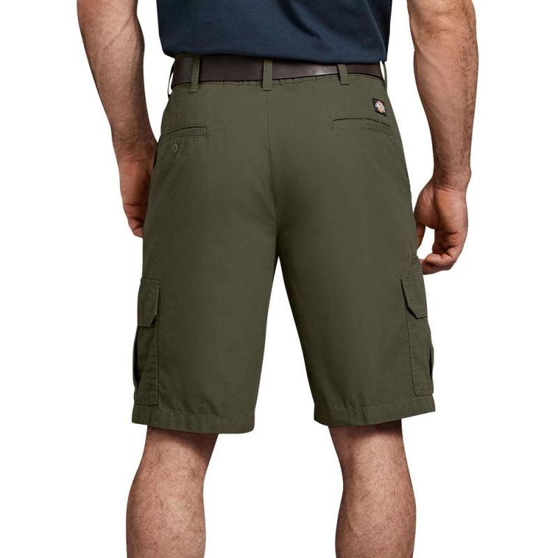 Men's Dickies Relaxed Fit Ripstop Cargo Shorts Green | 4896325-PO