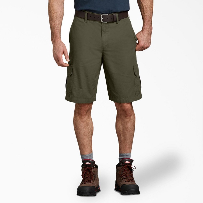 Men\'s Dickies Relaxed Fit Ripstop Cargo Shorts Green | 4896325-PO