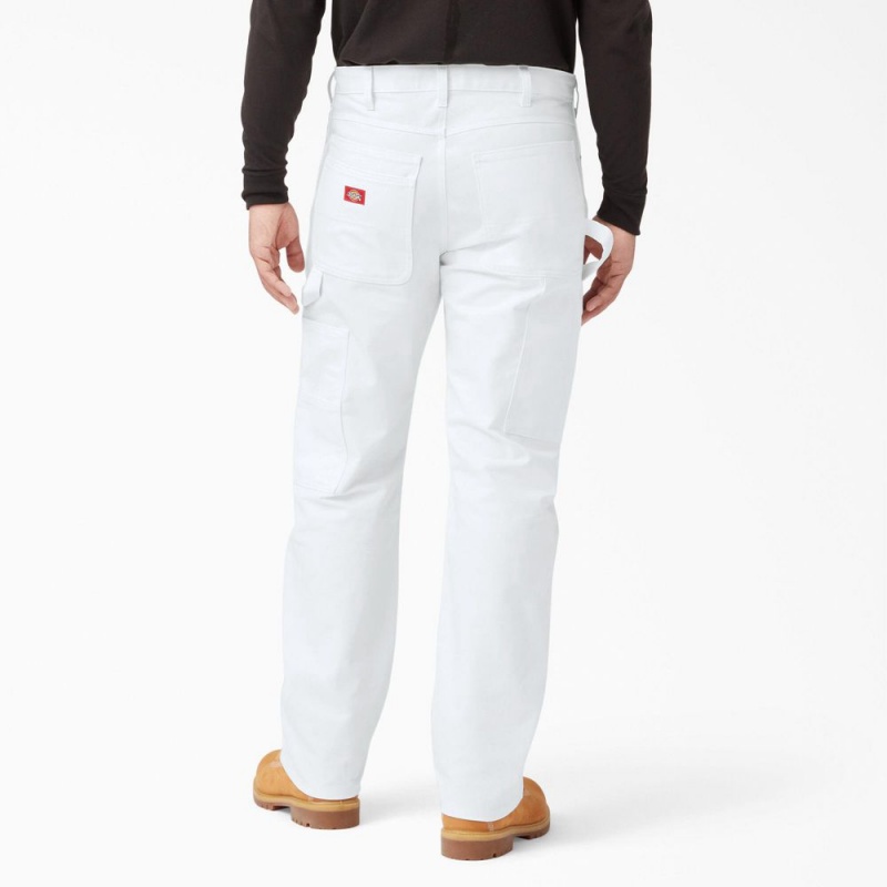 Men's Dickies Relaxed Fit Straight Leg Painter's Pants White | 5402619-IN