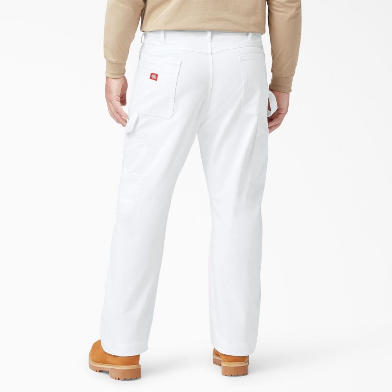 Men's Dickies Relaxed Fit Straight Leg Painter's Pants White | 5402619-IN