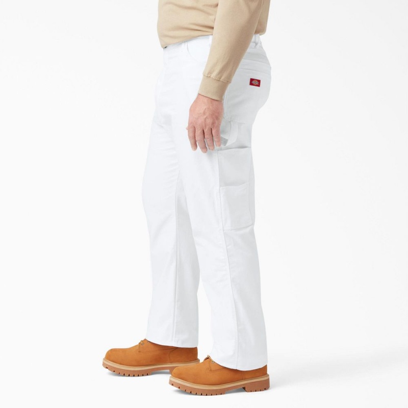 Men's Dickies Relaxed Fit Straight Leg Painter's Pants White | 5402619-IN