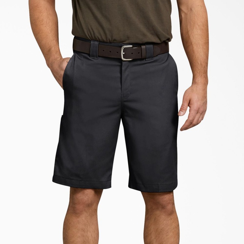 Men\'s Dickies Relaxed Fit Work Shorts Black | 9053746-TA