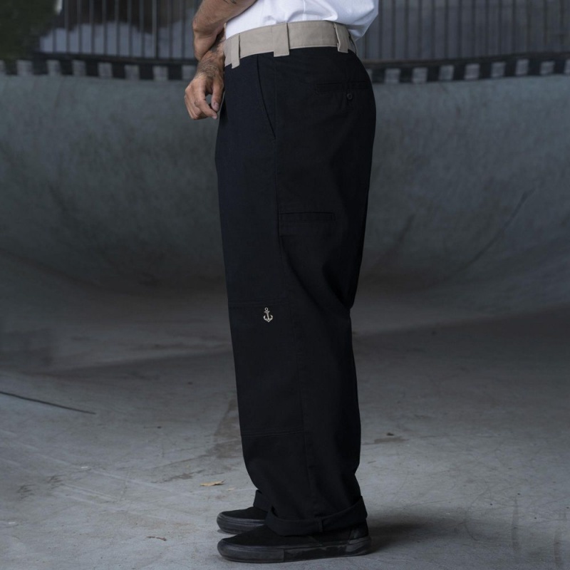 Men's Dickies Ronnie Sandoval Loose Fit Double Knee Pants Black | 4081793-HO