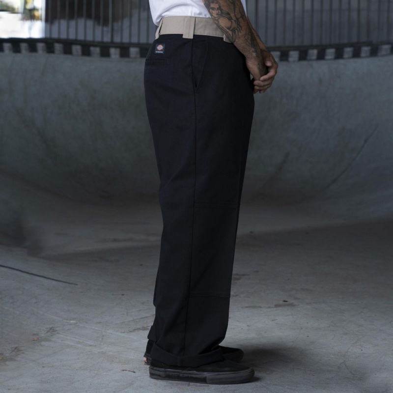 Men's Dickies Ronnie Sandoval Loose Fit Double Knee Pants Black | 4081793-HO