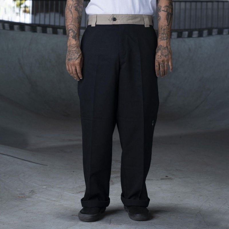 Men\'s Dickies Ronnie Sandoval Loose Fit Double Knee Pants Black | 4081793-HO