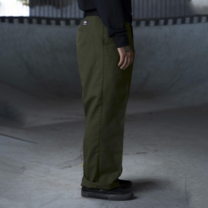 Men's Dickies Ronnie Sandoval Loose Fit Double Knee Pants Green | 1047326-BU