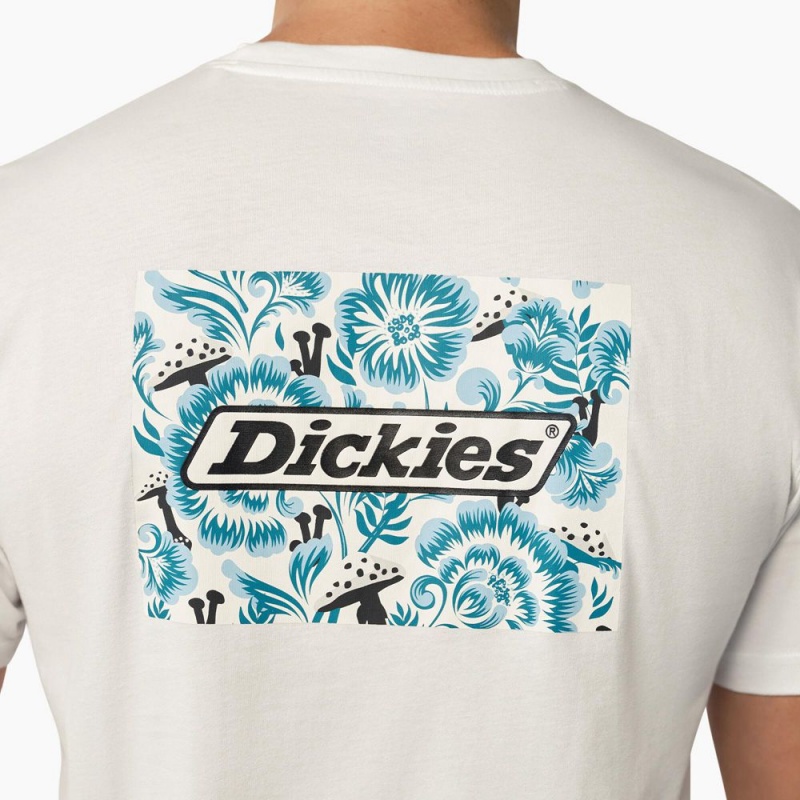 Men's Dickies Roseburg Short Sleeve T-Shirt White | 9376085-CY