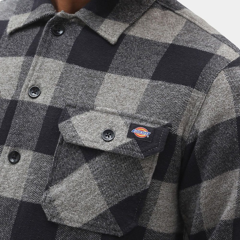 Men's Dickies Sacramento Shirt Grey | 7625408-OR