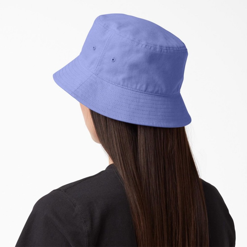 Men's Dickies Script Logo Canvas Bucket Hat Purple | 4386120-UQ