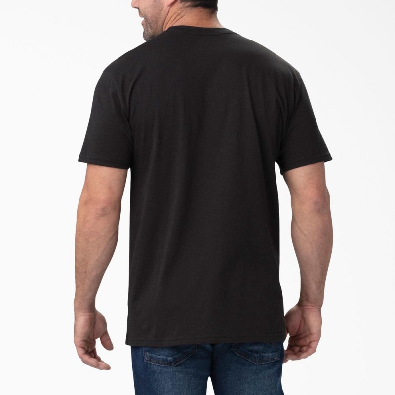 Men's Dickies Short Sleeve Relaxed Fit Graphic T-Shirt Black | 3724895-XB