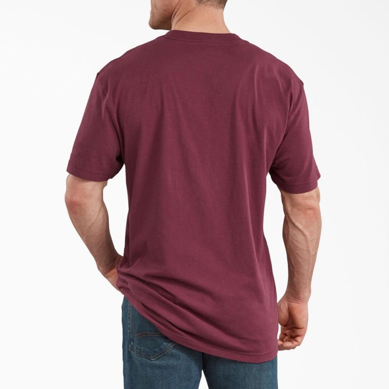 Men's Dickies Short Sleeve Relaxed Fit Graphic T-Shirt Burgundy | 6543209-AW