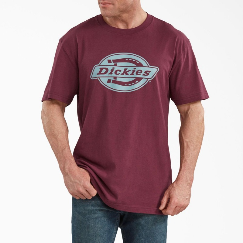 Men\'s Dickies Short Sleeve Relaxed Fit Graphic T-Shirt Burgundy | 6543209-AW