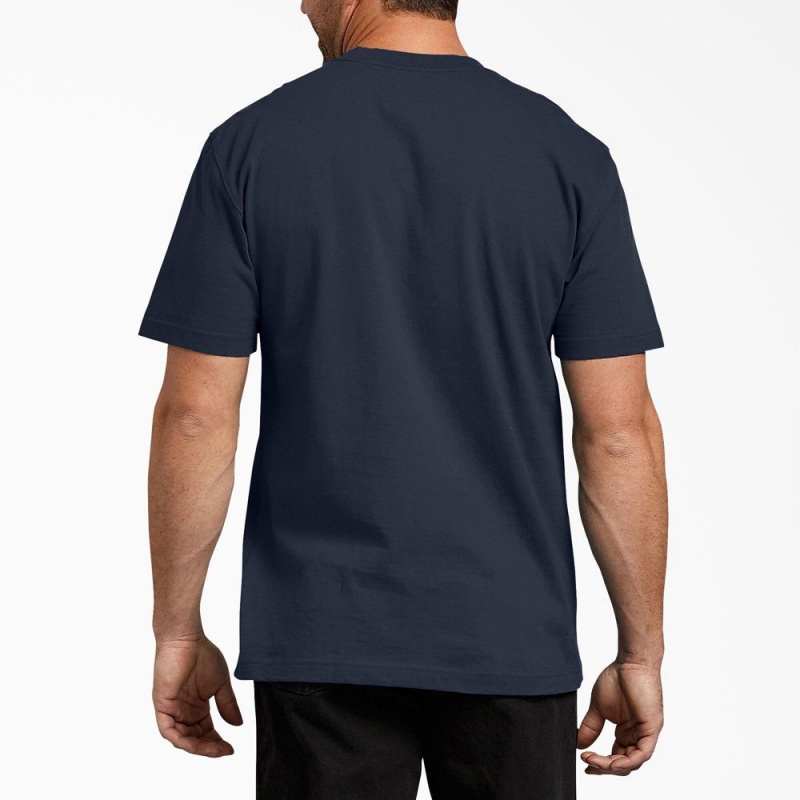 Men's Dickies Short Sleeve T-Shirt Navy | 9813642-FJ