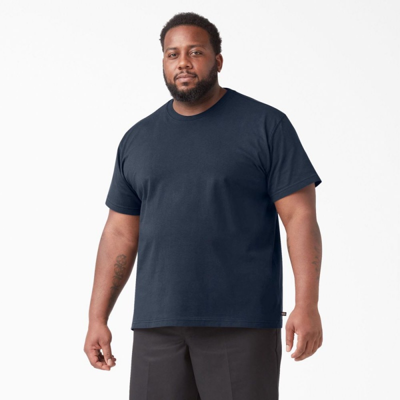 Men's Dickies Short Sleeve T-Shirt Navy | 9813642-FJ