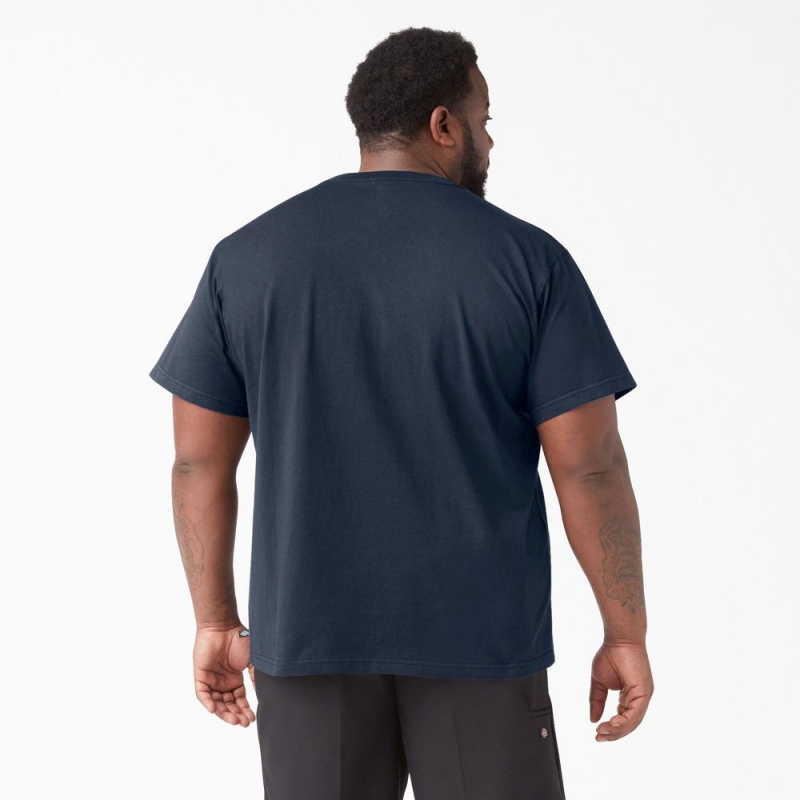 Men's Dickies Short Sleeve T-Shirt Navy | 9813642-FJ