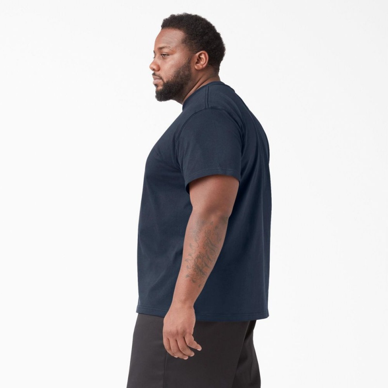 Men's Dickies Short Sleeve T-Shirt Navy | 9813642-FJ