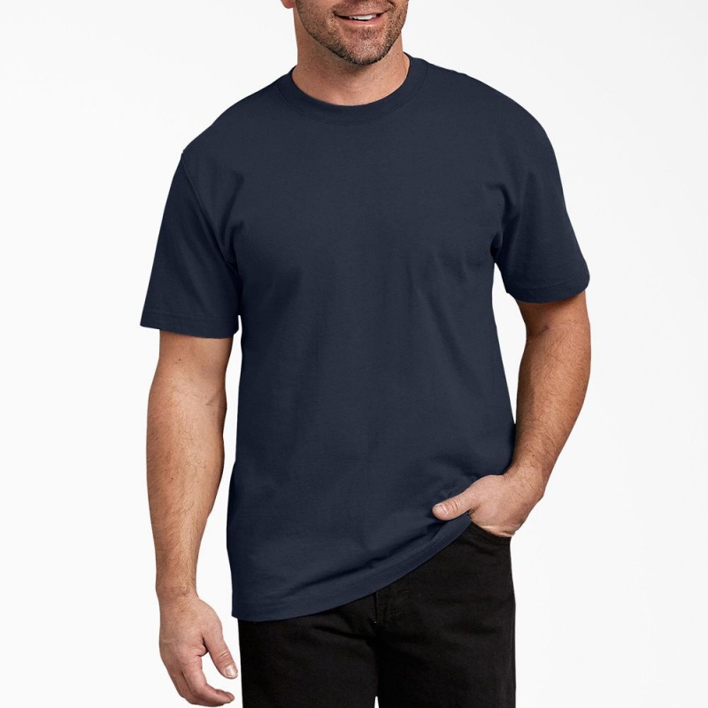 Men\'s Dickies Short Sleeve T-Shirt Navy | 9813642-FJ