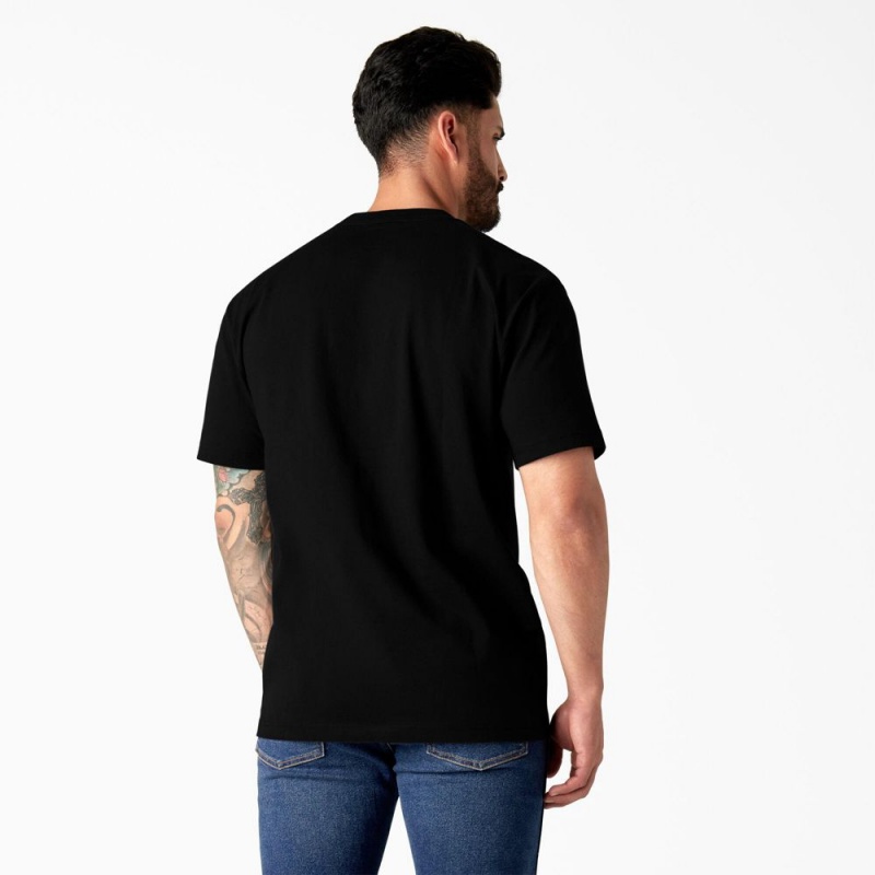 Men's Dickies Short Sleeve Workwear Graphic T-Shirt Black | 7691582-NF