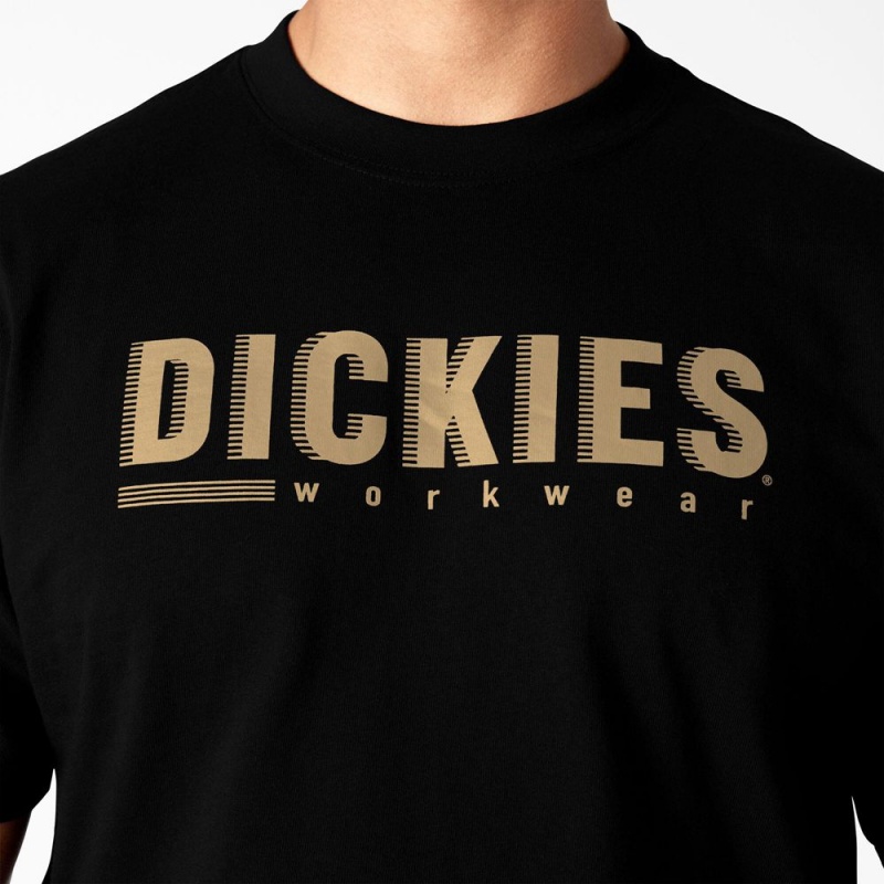 Men's Dickies Short Sleeve Workwear Graphic T-Shirt Black | 7691582-NF