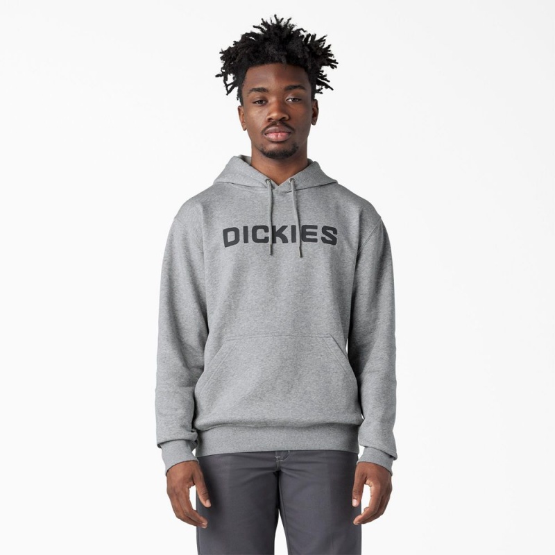 Men\'s Dickies Skateboarding Graphic Hoodie Grey | 6298471-NJ