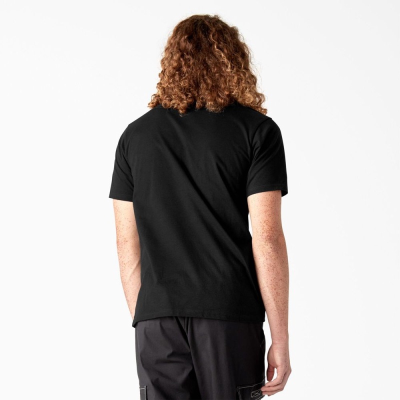 Men's Dickies Skateboarding Logo T-Shirt Black | 3986012-ZD