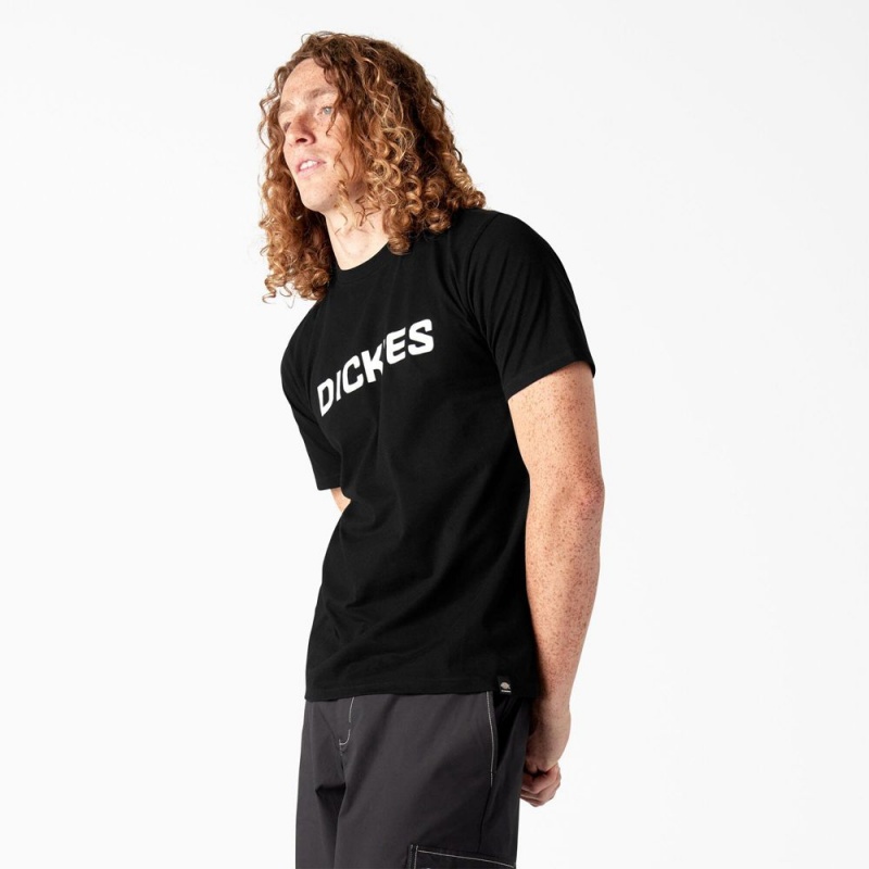 Men's Dickies Skateboarding Logo T-Shirt Black | 3986012-ZD