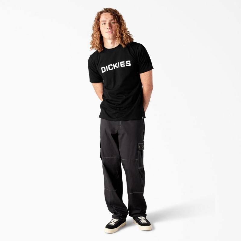 Men's Dickies Skateboarding Logo T-Shirt Black | 3986012-ZD